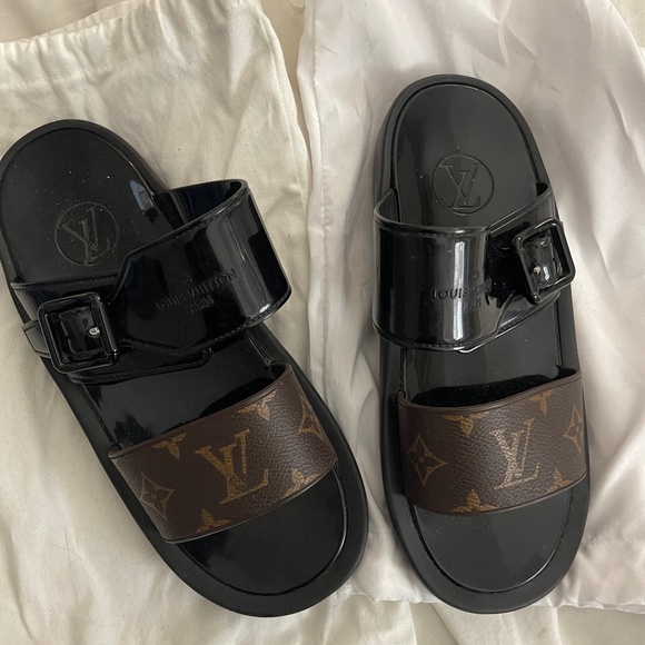 Louis Vuitton Black and Brown Sandals - Picture 1 of 5